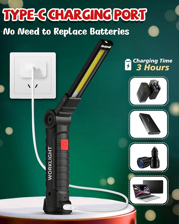 Coquimbo Tool Gifts for Men, Rechargeable LED Work Lights Grill Light - Image 8