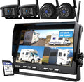 10'' 1080P Wireless Backup Camera System, 10 Inch DVR Quad Split Monitor by ZEROXCLUB