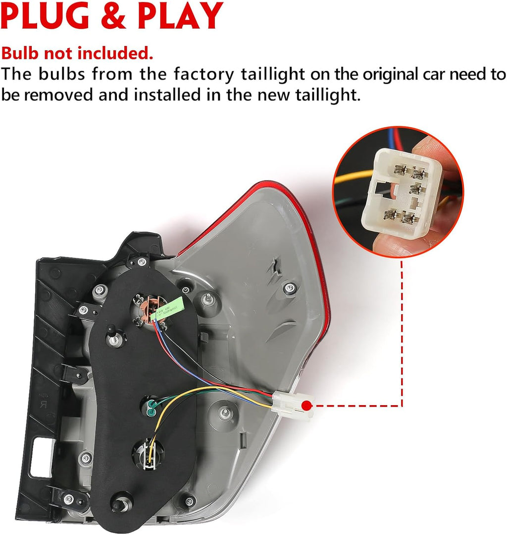 Huray Left Tail Light for Toyota 4Runner 2010 2011 2012 2013 81561-35360 | OE Tail Lamp Brake Light Replacement Driver Side