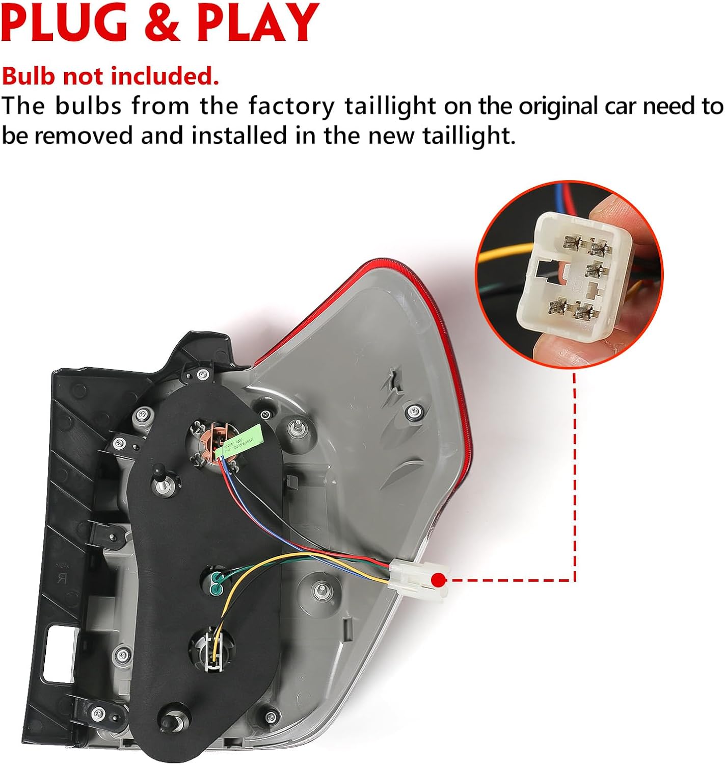 Huray Left Tail Light for Toyota 4Runner 2010 2011 2012 2013 81561-35360 | OE Tail Lamp Brake Light Replacement Driver Side