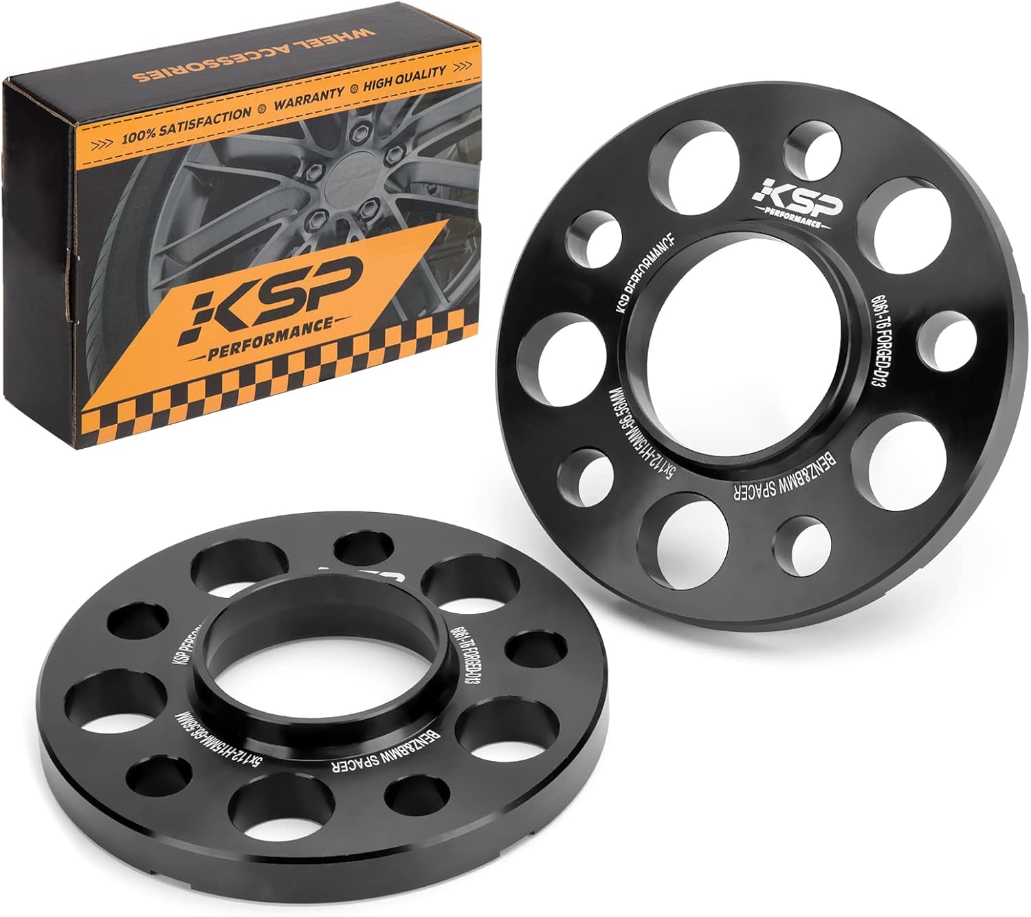 KSP 5X112mm Wheel Spacers,15mm 66.56mm Hubcentric Bore Forged Tuning Spacer for Most Newer A4 S4 A5 S5 A6 S6 A7 S7 A8 Quattro, 2019+ (G-Chassis), Ben-Z W2042 W208, 2pcs