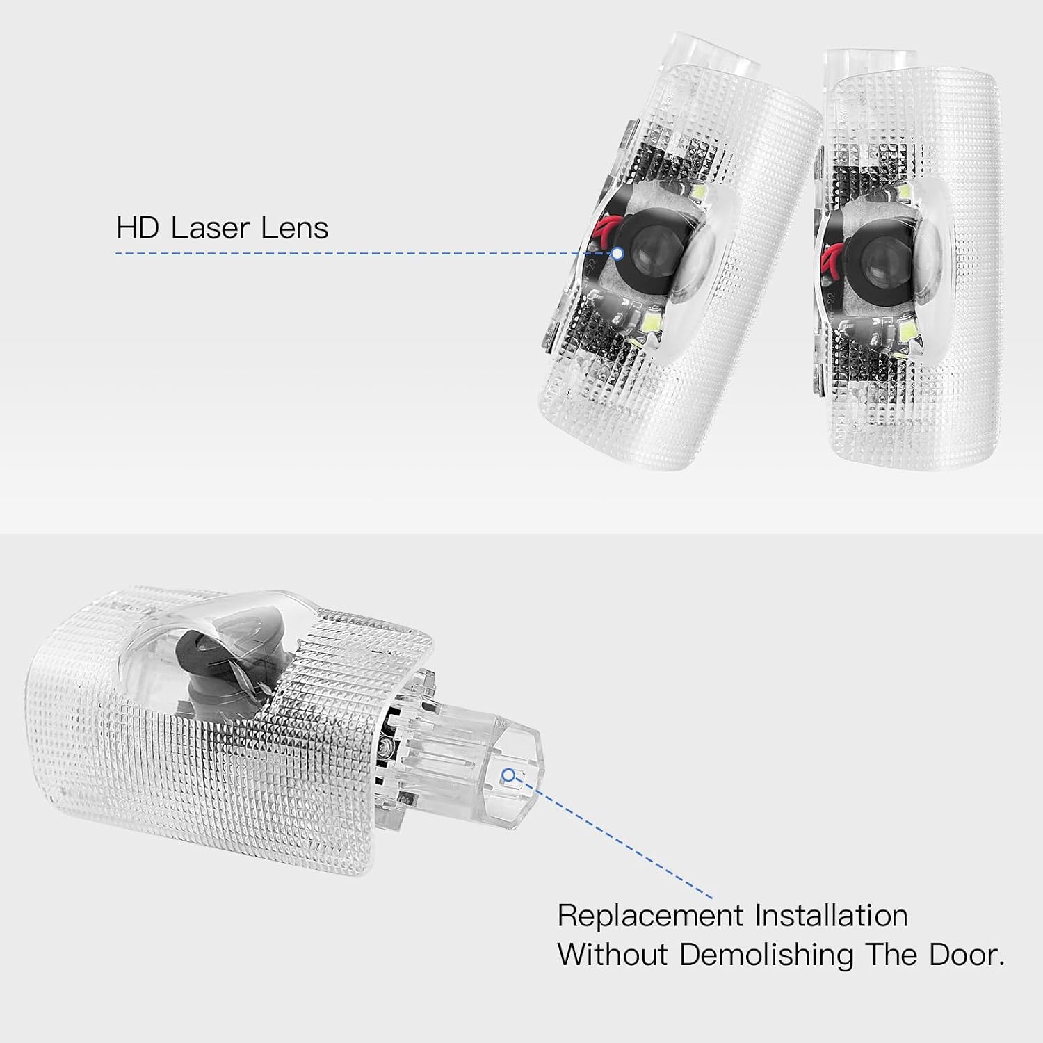 Car Door Lights Logo Projector - 4K HD Puddle Lights for LS/ES/is/GS/GX/LX/RX/NX/RC/LC/UX/TX/RZ Series (4 Pack)