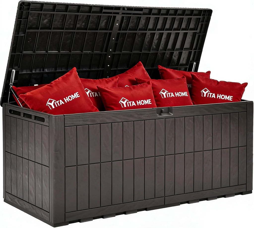 yitahome xxl 240 gallon extra large deck box, main product view