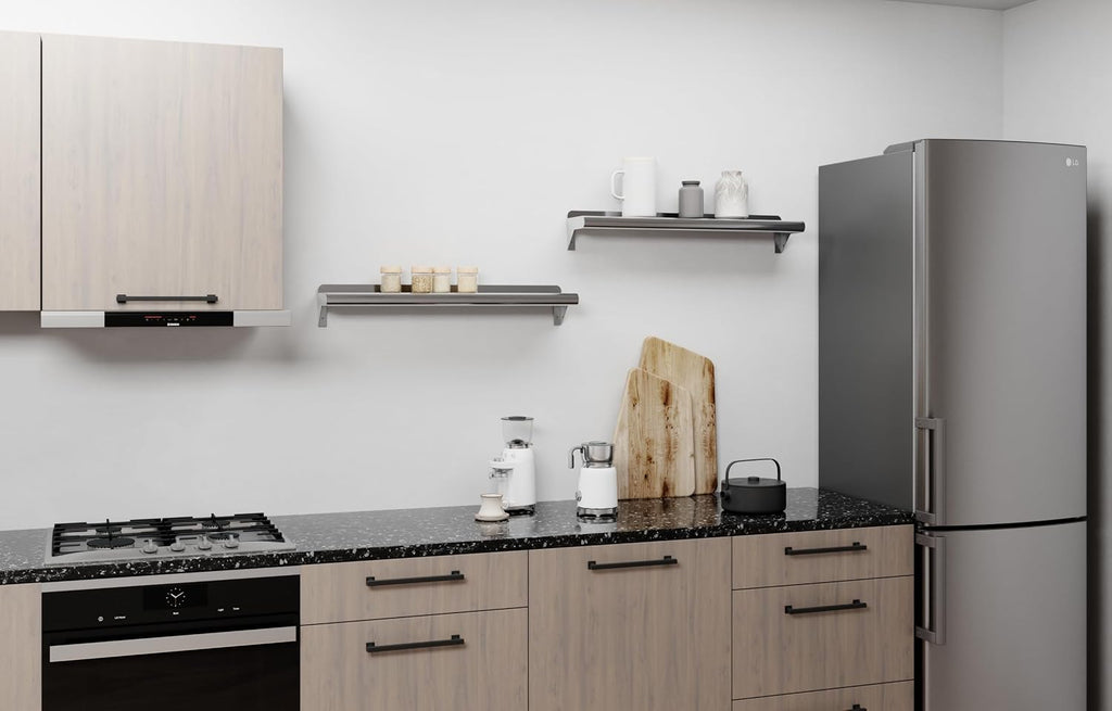amgood 6 in. x 30 in. stainless steel on a desk or shelf