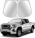 Custom Fit Windshield Sun Shade for GMC Sierra 1500 2500 3500 2019-2025 - Full Coverage, 210T Reflective Fabric, Blocks 99% UV Rays, Keeps Car Cool, Easy to Install and Store