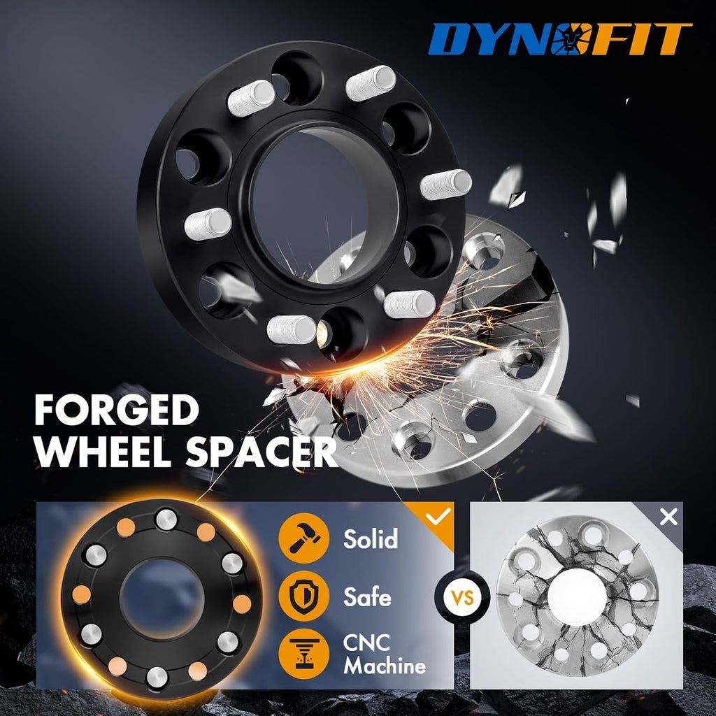 dynofit 2 Inch 6x135 Hub-Centric Wheel Spacers (4 Pcs) for 2015-2026 Ford F150, Expedition, Lincoln Navigator - M14x1.5 Studs, 87.1mm Center Bore