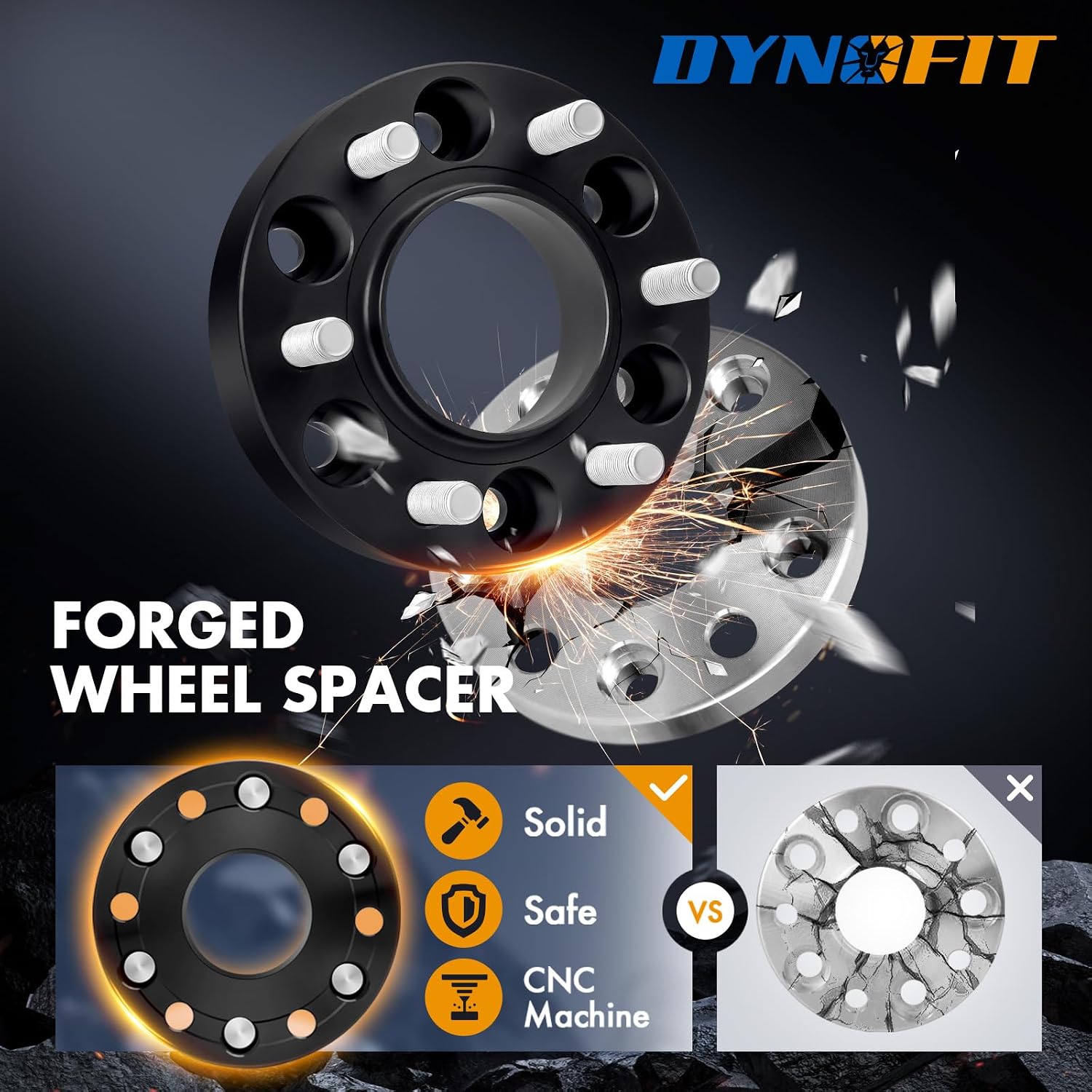 dynofit 2 Inch 6x135 Hub-Centric Wheel Spacers (4 Pcs) for 2015-2026 Ford F150, Expedition, Lincoln Navigator - M14x1.5 Studs, 87.1mm Center Bore