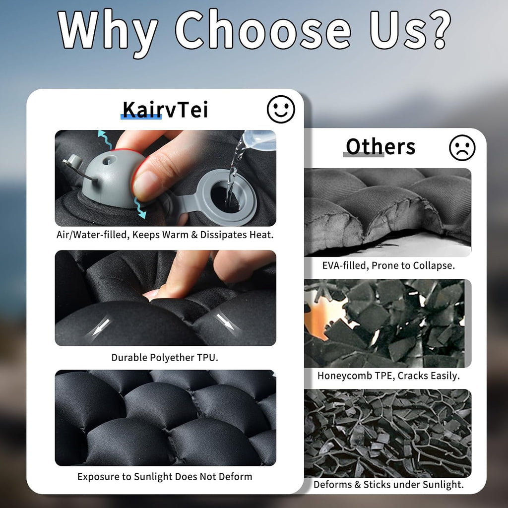 Foldable Motorcycle Seat Cushion with Air and Water Filling, Air Convection Bladder Motorcycle Seat Pad for Pressure Relief and Shock Absorption on Suitable for Long and Short Distance Cycling