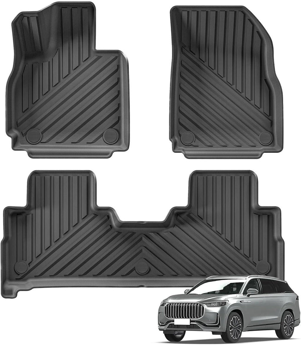 for Chery Tiggo 9 / Jaecoo J8 2023 2024 TPE 3D Car Floor Mats Trunk Backrest Pad Protective Left Rudder(LHD 8PCS)