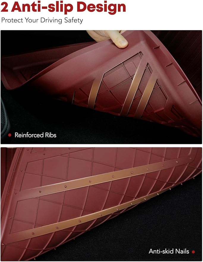 YHTAUTO Custom Fit Red Car Floor Mats - Image 5