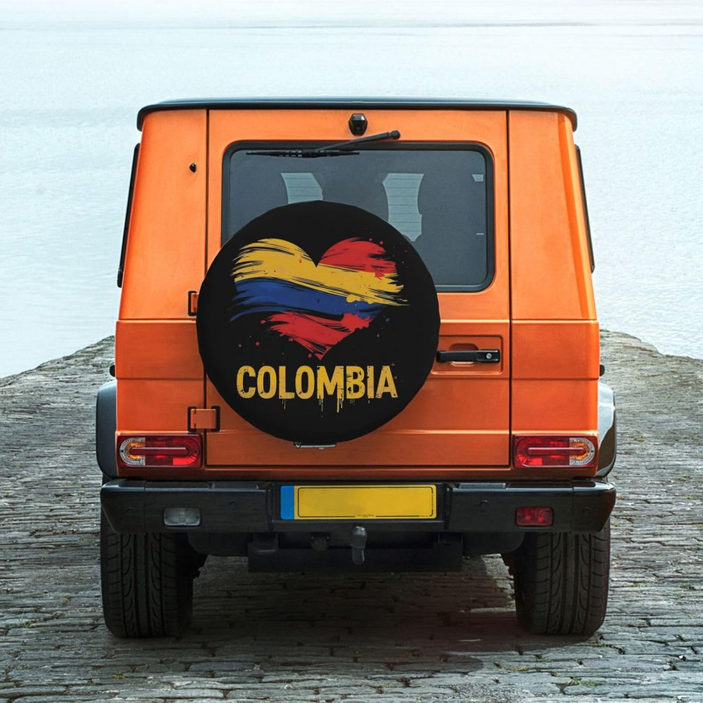 Colombian Flag Spare Tire Cover Waterproof Sunproof Universal Fit for SUV Jeep Trailer RV Wheel Protectors Outdoor Accessories