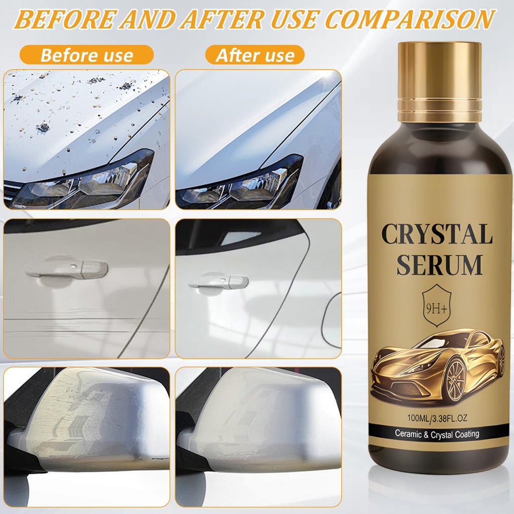 100ML PTZ Crystal Serum Advanced Graphene Ceramic Coating for Cars, 9H Hardness, 2PCS Set, Super Hydrophobic Anti-Scratch UV Protection for Vehicle Exterior