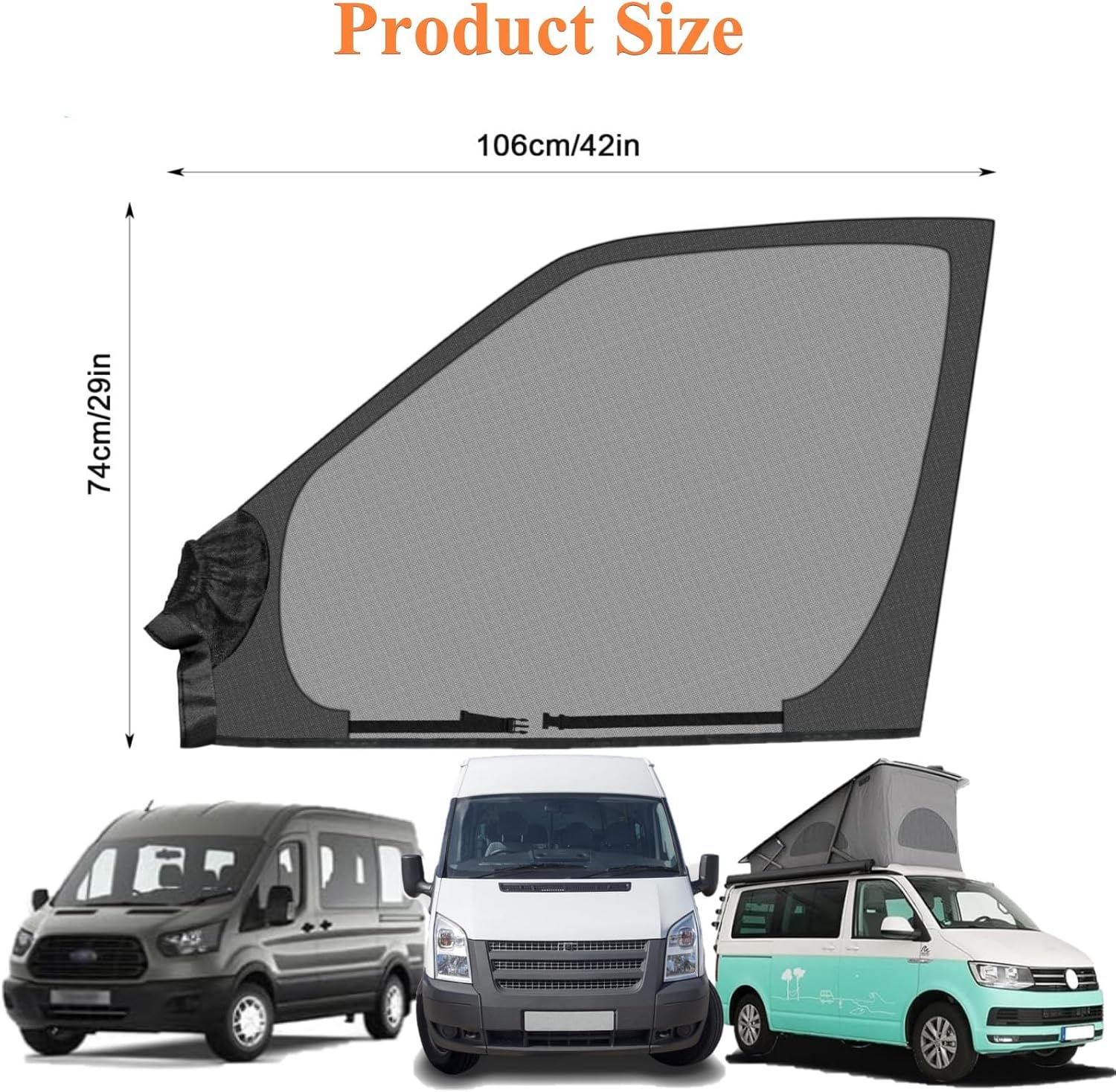 Magnetic Van Window Bug Screens, 2pcs Universal Caravan Front Door Bug Screen Breathable Truck Side Window Breathable Mesh Net for Ram Promaster, Sprinter, Metris and Other Vans