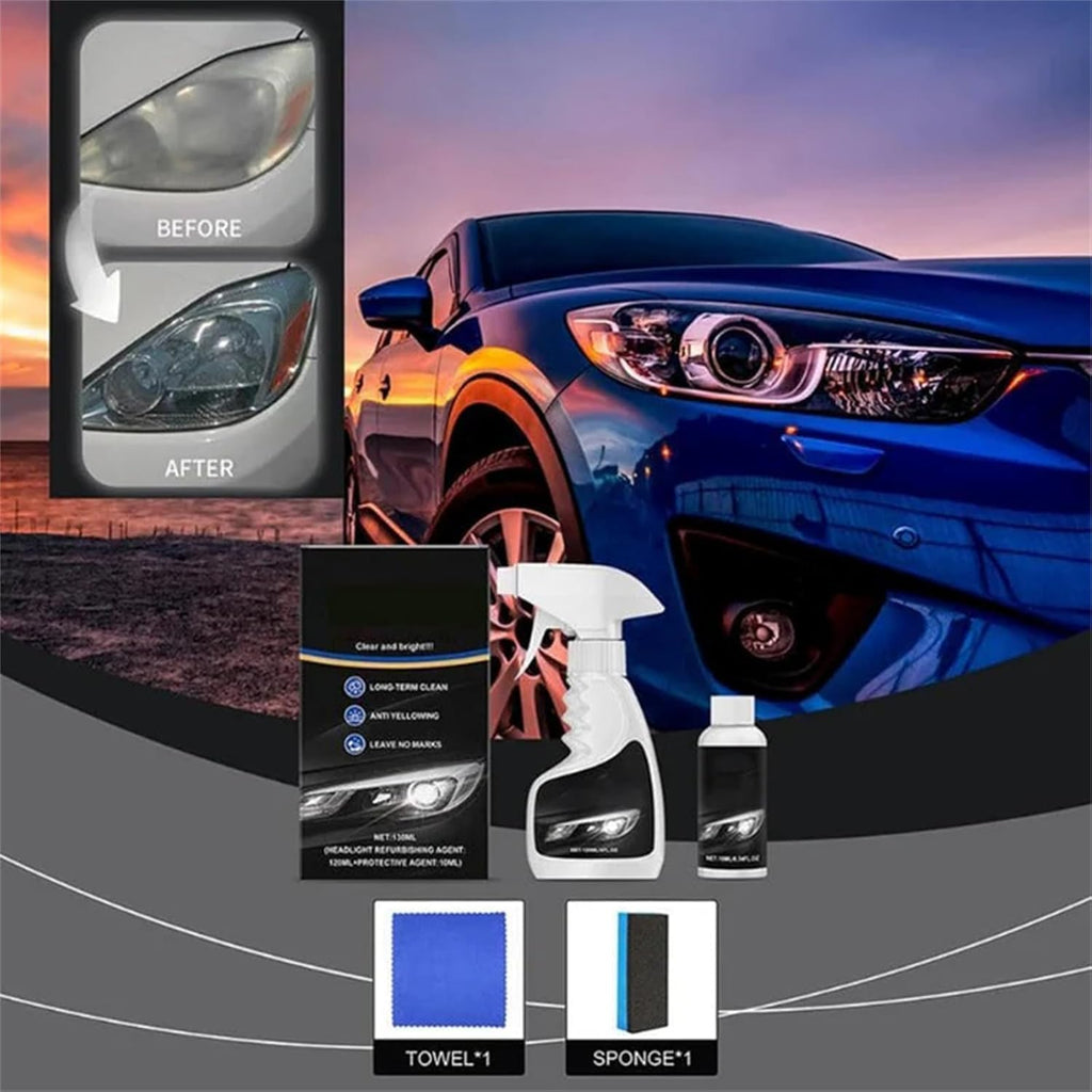 Headlight Cleaner,Headlight Restoration Kit, Automotive Headlamp Restoration Fluid Kit, Multifunctional Headlights Cleaner, Suitable for All Vehicles (1PCS)