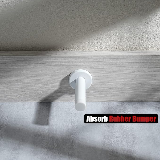JQK Door Stopper White, 304 Stainless Steel Thicken 1mm Sound Dampening Door - Image 6