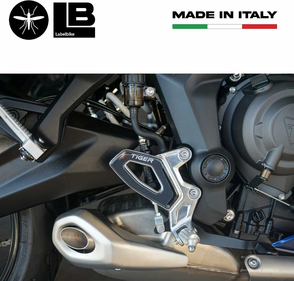 labelbike - 3D Stickers Motorcycle Door Sill Decoration and Protection in Resin Compatible with Triumph Tiger 660 Sport - Color Carbon