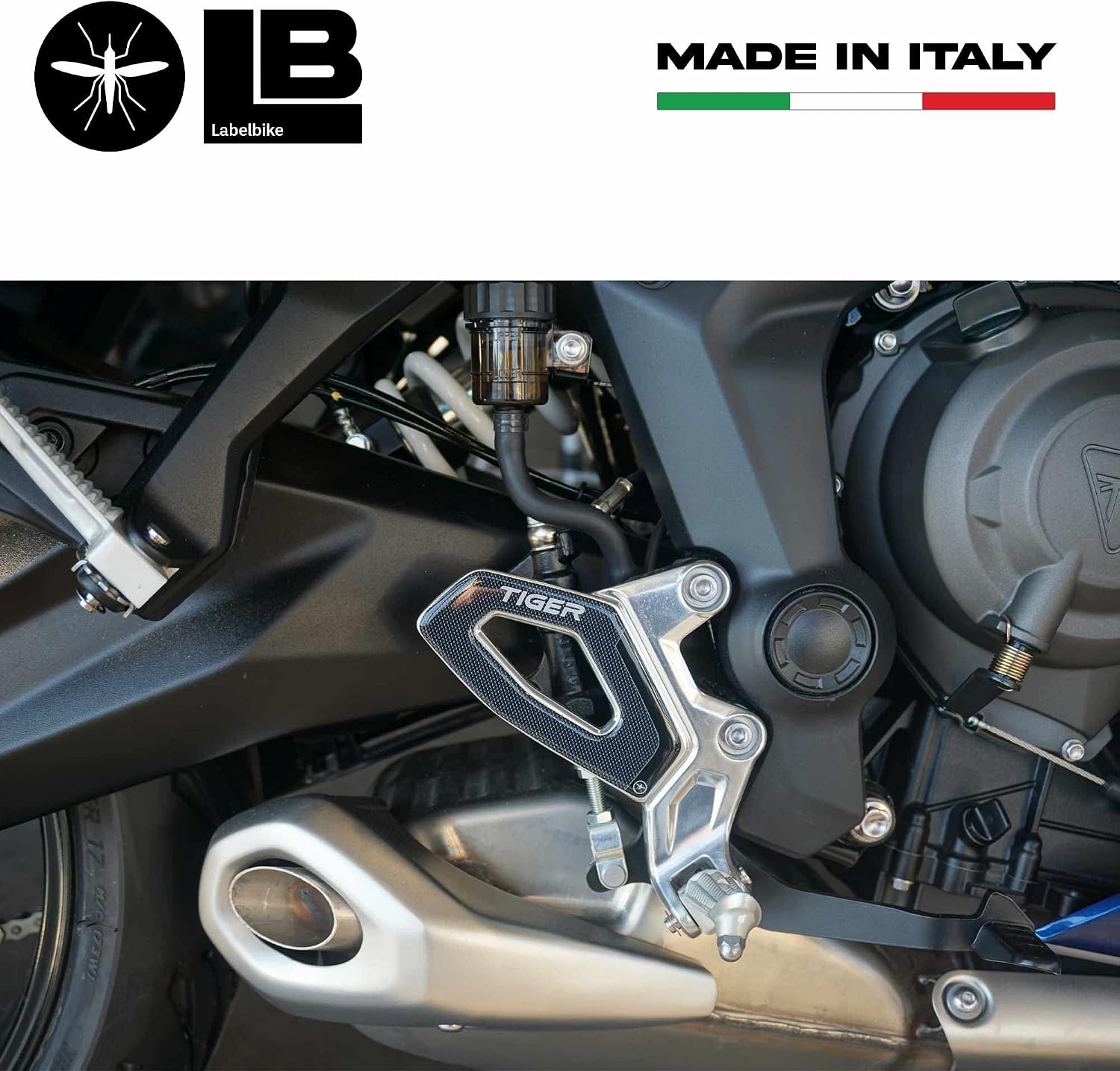 labelbike - 3D Stickers Motorcycle Door Sill Decoration and Protection in Resin Compatible with Triumph Tiger 660 Sport - Color Carbon
