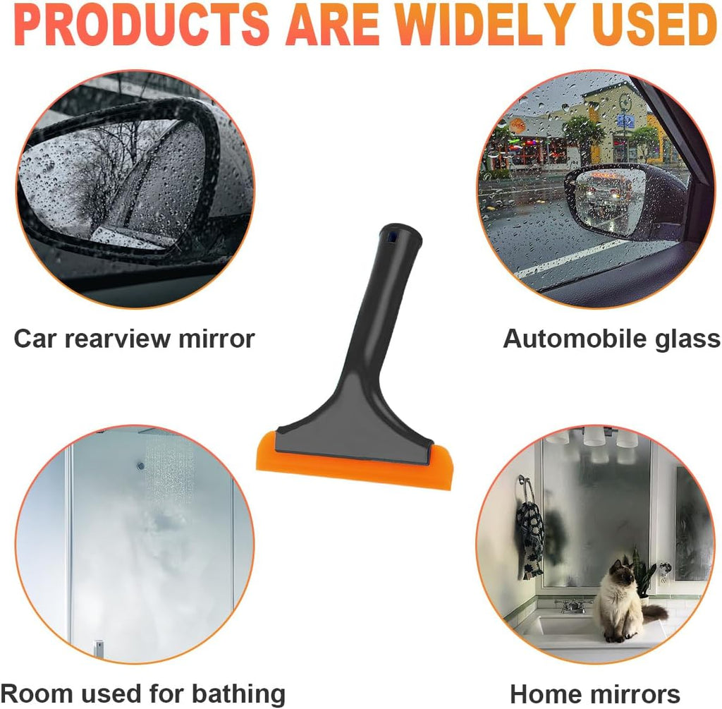 KVAEY Small Silicone Window Squeegee, 5.9 Inch Car Windshield Water Blade Squeegee with Non-Slip Handle, All-Purpose Cleaning Squeegee for Car Windshield, Window, Mirror (Black)