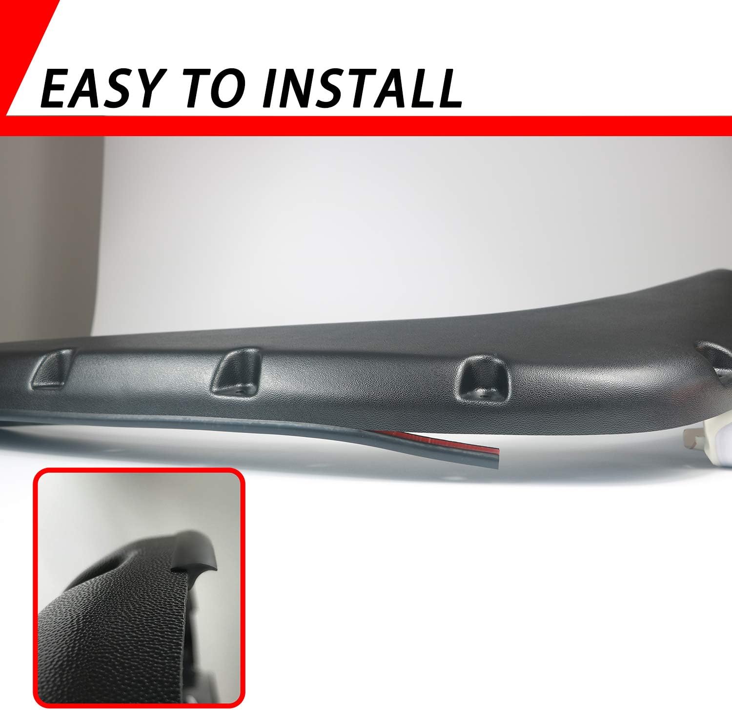 Fender Flares Edge Trim, Fender Flare Rubber Seal for Car and Truck Wheel Wells, Rubber Gasket for Fender Flares Universal, Bonds w/Automotive-Grade Adhesive Tape, T-Style, 30’ Length