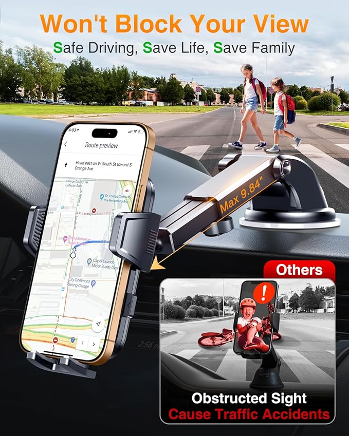 VANMASS 2025 Upgraded Car Phone Holder, Patent Safety Cell Phone Mount - Image 7