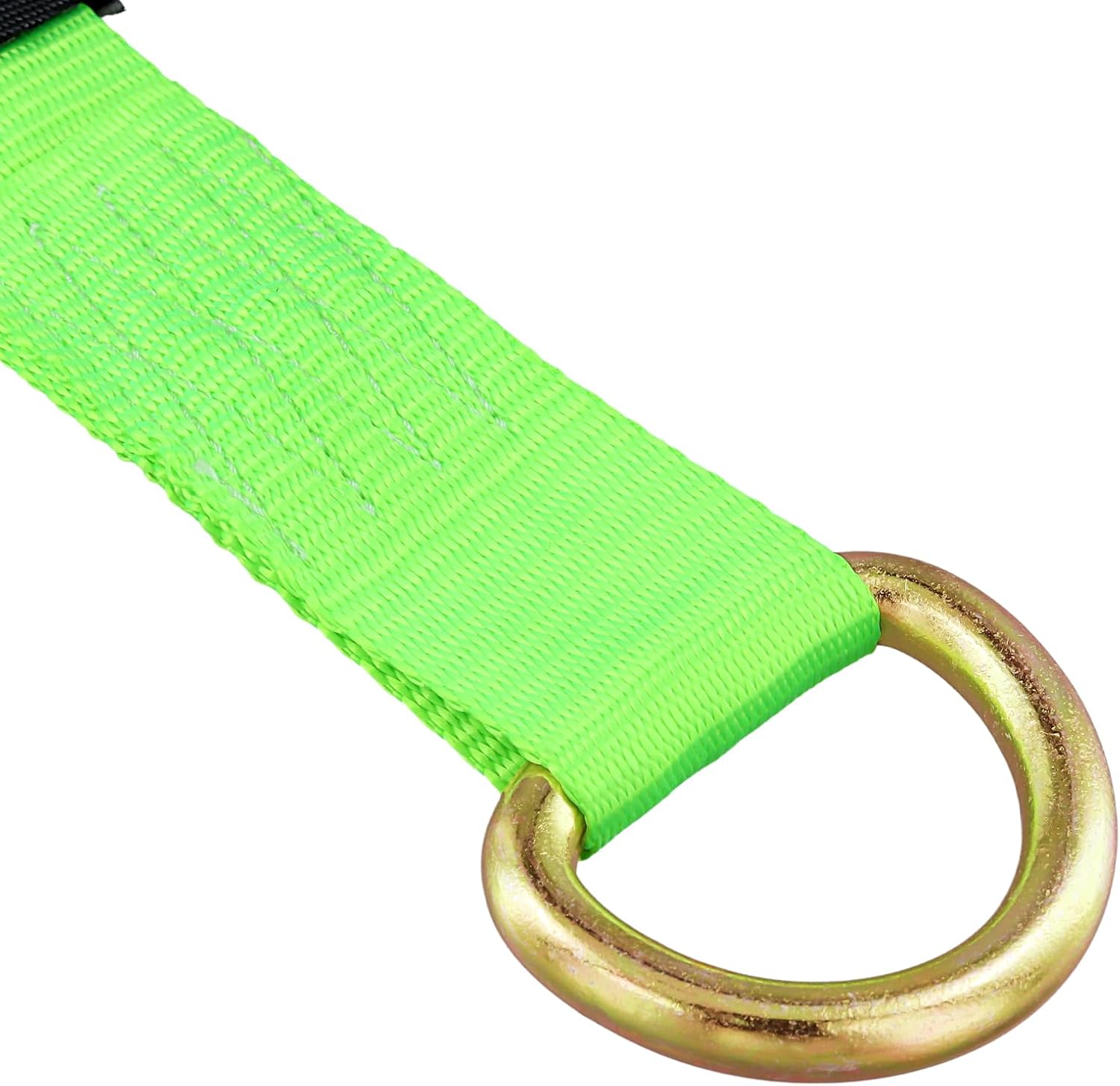 JOIKIT 4 Pack 2 Inch x 8.2 Ft Lasso Tow Strap with D Ring Auto Tie Down for Wheel Lift, Wrecker, Rollback, Tow Truck, Green