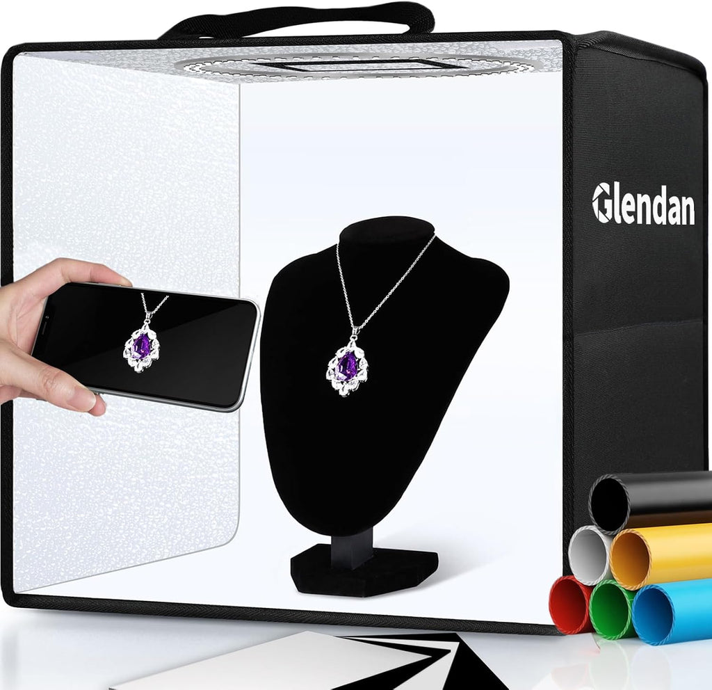 glendan portable photo studio light box,12"x12" professional dimmable, main product view