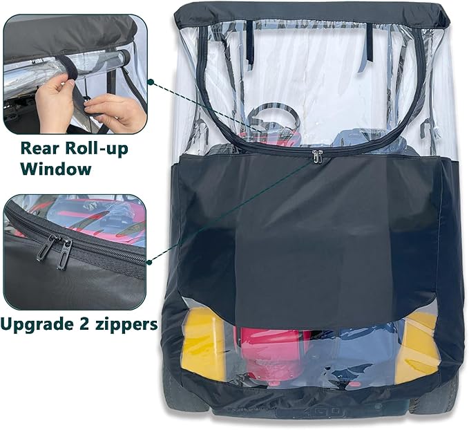 Golf Cart Enclosure Fit for EZGO TXT EZGO RXV 2 Passenger 2-Person Seaters - Image 4