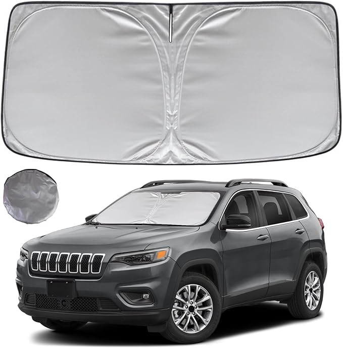 KAYZT Windshield Sun Shade for 2014-2023 Jeep Cherokee SUV Foldable Sunshade by KAYZT
