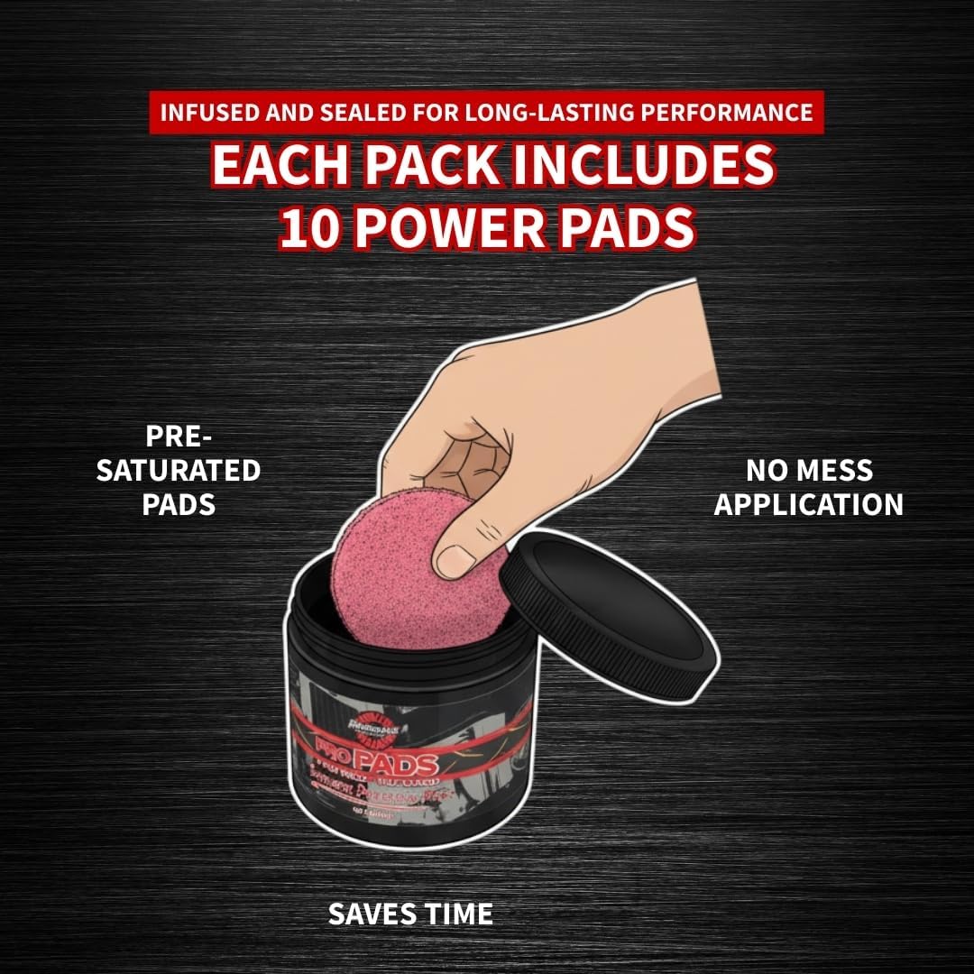 Renegade Pro Pads – Pre-Saturated Red Metal Polishing Pads for Aluminum & Stainless Steel – 10-Pack for Hand Application, Infused with Pro Red Polish