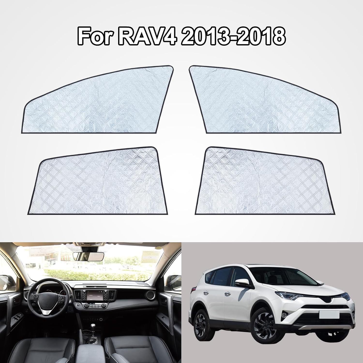 for RAV4 2013-2018 Car Window Sun Shade, Automobile Sunshade Covers for Front and Rear Windows