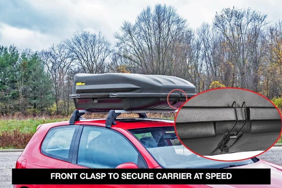 18 Cubic ft. Rooftop Cargo Carrier, Heavy-Duty Weatherproof Lockable Hard Shell Storage w/110 lb. Carrying Capacity