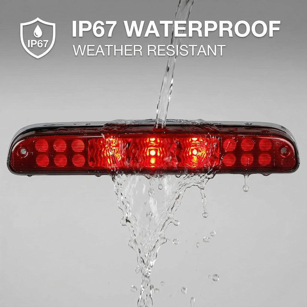 LED 3rd Brake Light Compatible with Ford Ranger/F250 1999-2016, Red Lens, High Mount Stop Light Replacement