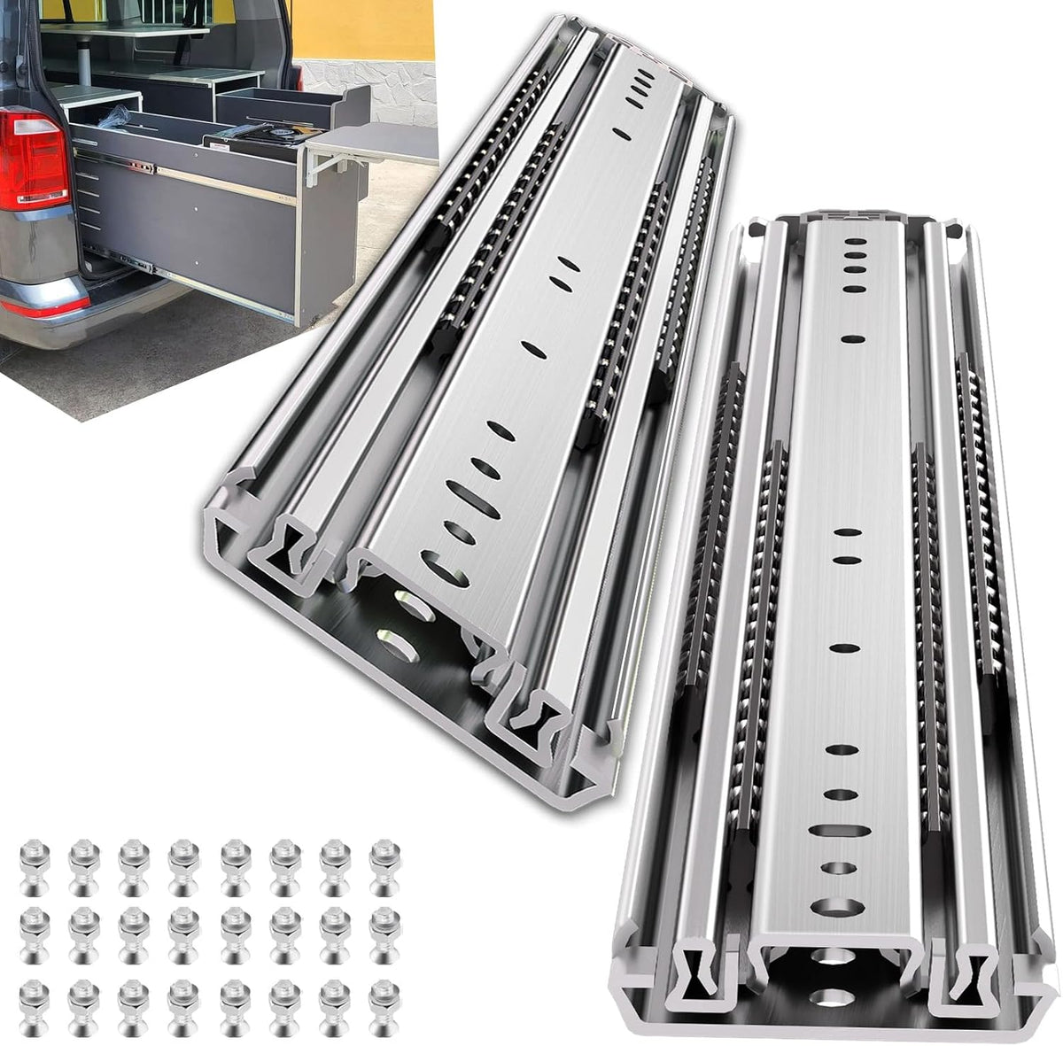 slideway 500lbs heavy duty drawer slides 16" full, main product view