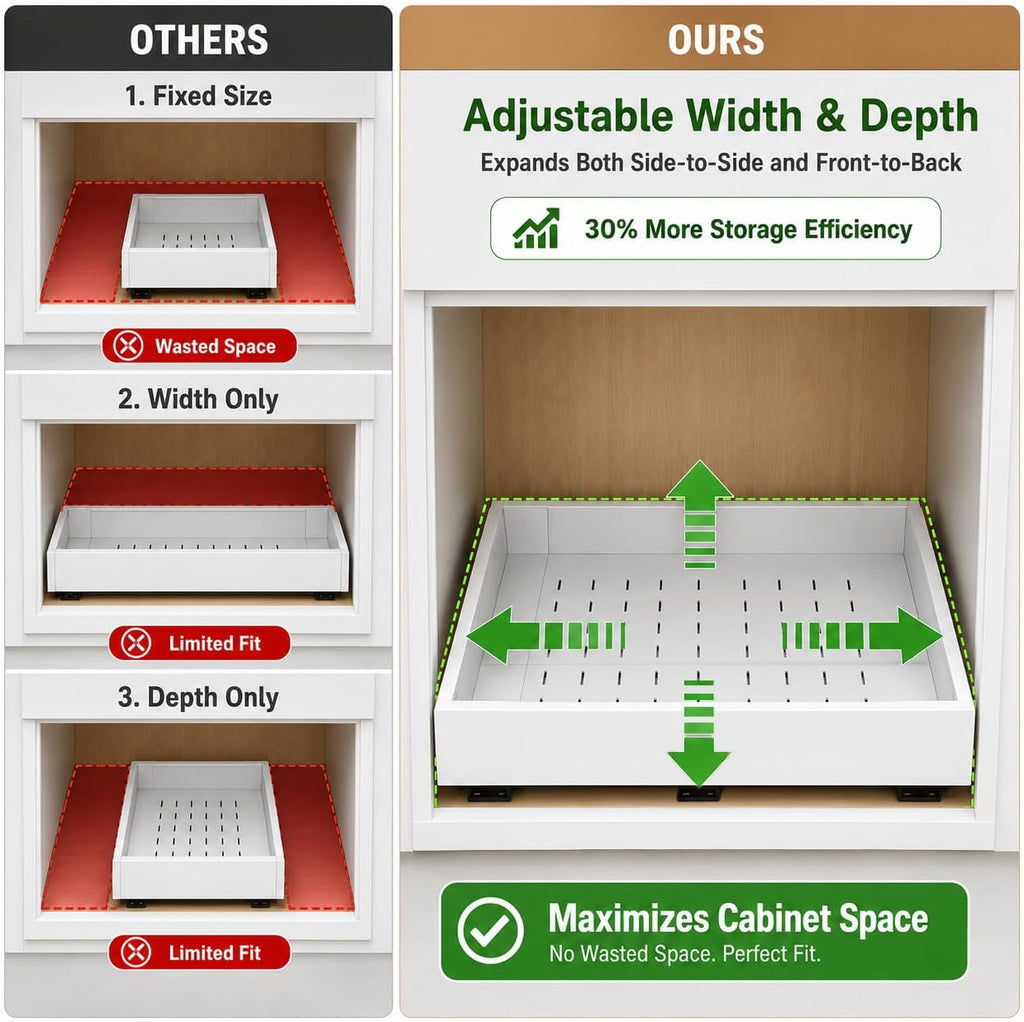 fokyfok pull out cabinet organizer,expandable,no drill,heavy duty,kitchen, close-up detail