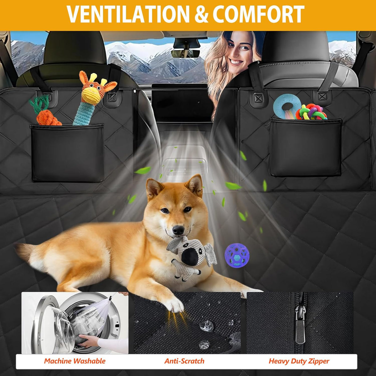 hard bottom dog car seat cover for back, package contents