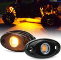 Yellow LED Rock Lights, 2 Pods Yellow Underglow Rock Lights Waterproof IP68 Compatible with Truck Pickups Jeep Cars ATV UTV SUV Motorcycle Boat