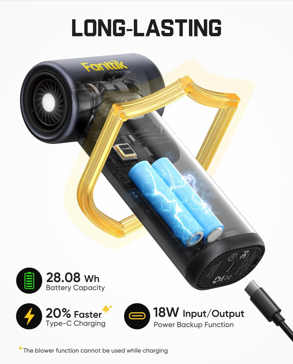 Fanttik B11 Pro Max Electric Air Duster with Powerbank Function (Black)