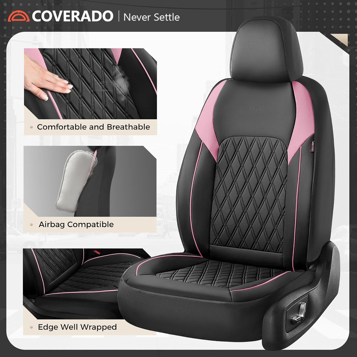 coverado leather seat covers, waterproof car seat covers, package contents