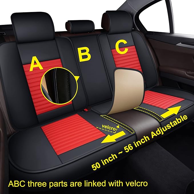 LINGVIDO Car Seat Covers, Breathable and Waterproof Faux Leather Automotive - Image 7