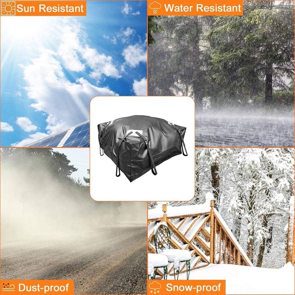 Car Rooftop Cargo 420D Waterproof Oxford Cloth Roof Luggage Bag Large Capacity Storage for Travel for