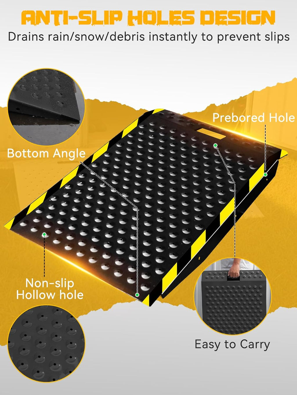 36" x 48" Shed Ramp for Riding Mower, 1500lbs Heavy Duty Metal Loading Ramps, 2-Pack Anti-Slip Punch Design, Long Ramp for Smooth Transition, Garage & Barn, Fits Snow Blower, ATV, UTV, Lawn Tractor