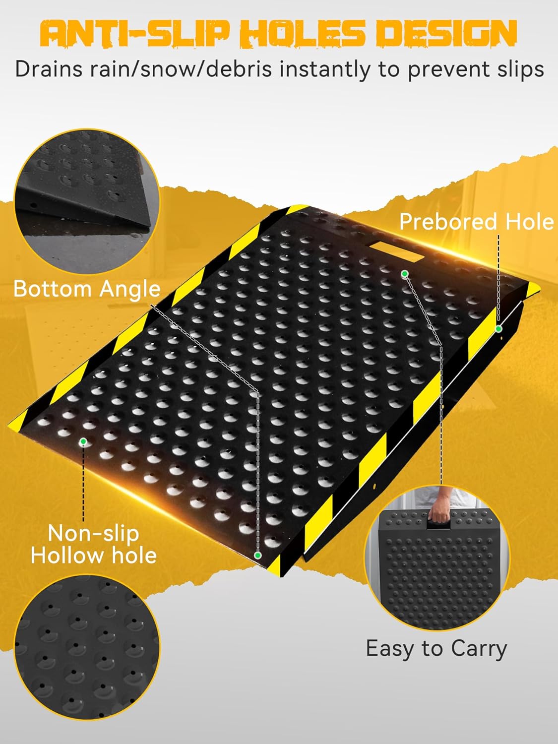 36" x 48" Shed Ramp for Riding Mower, 1500lbs Heavy Duty Metal Loading Ramps, 2-Pack Anti-Slip Punch Design, Long Ramp for Smooth Transition, Garage & Barn, Fits Snow Blower, ATV, UTV, Lawn Tractor