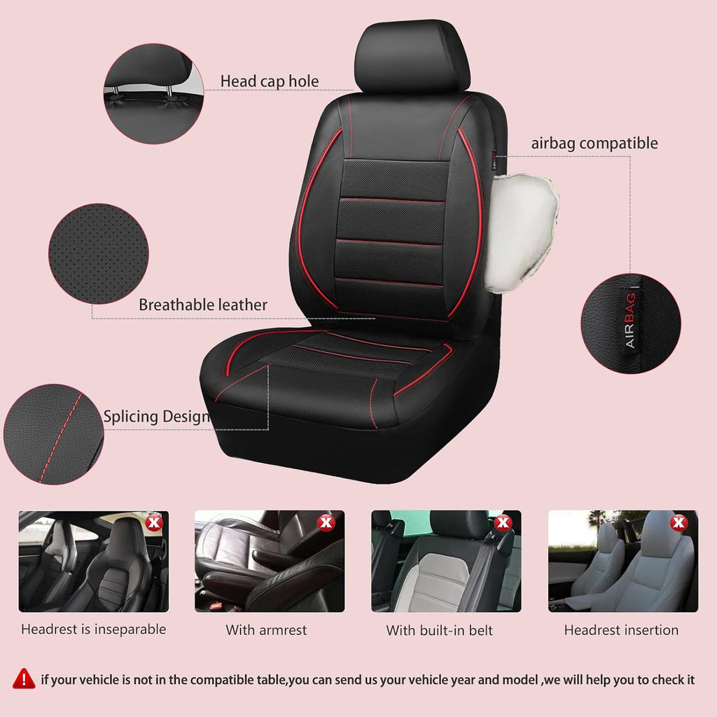 car pass universal fit piping leather two front shown in use