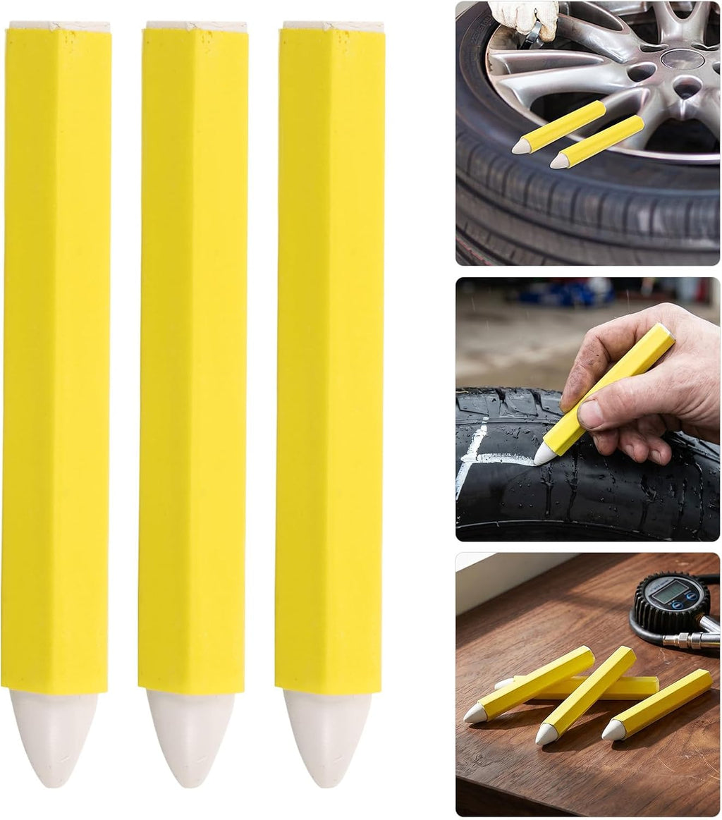 COLLBATH 12pcs Tire Paint Marker Pen for Tires with Waterproof Wax-based Ink and Nonslip Grip for Car Wash Operations and Repair Work