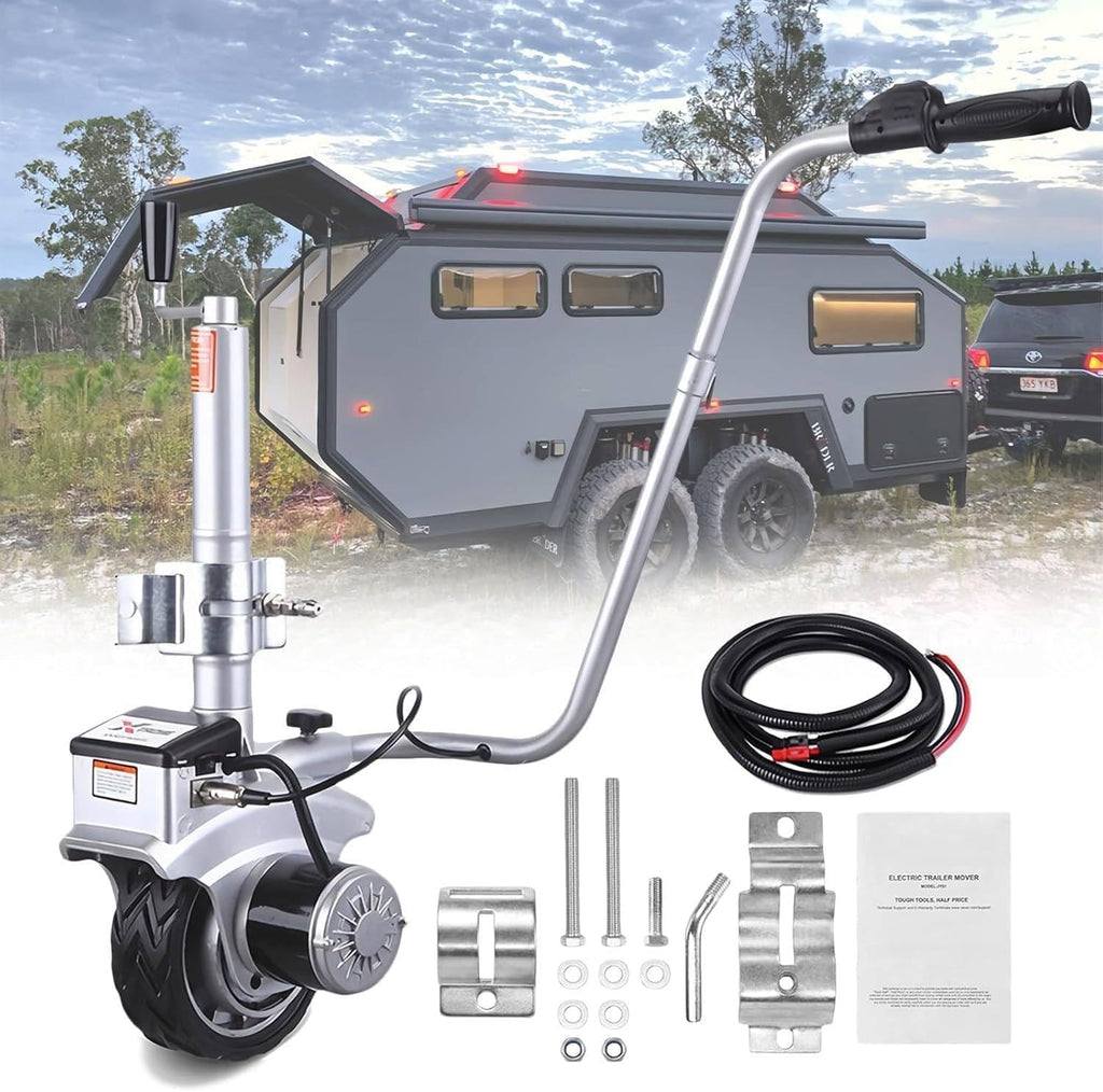 Electric Jockeys Wheel Mover, Electric Trailer Mover, Electric Camper Dolly, 350W Motorized Jockeys Wheel with Forward Reverse Switch, 2270kg, 6-7m/Min, for Caravan Boat