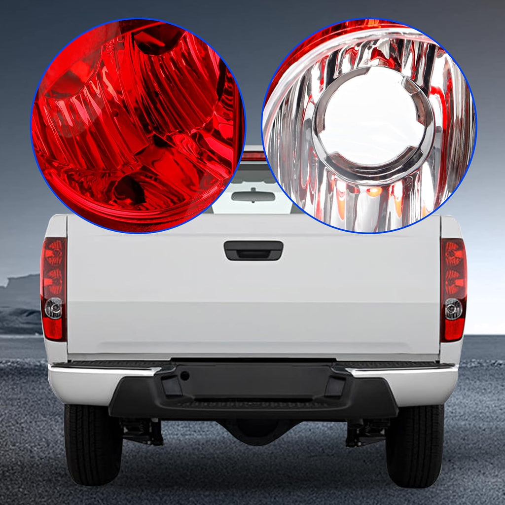 Tail Light Assembly Compatible with 2004-2012 Chevy Colorado/GMC Canyon, Left & Right Halogen Rear Tail Lamps, Brake Taillight Housing Replaces GM2800164 GM2801164