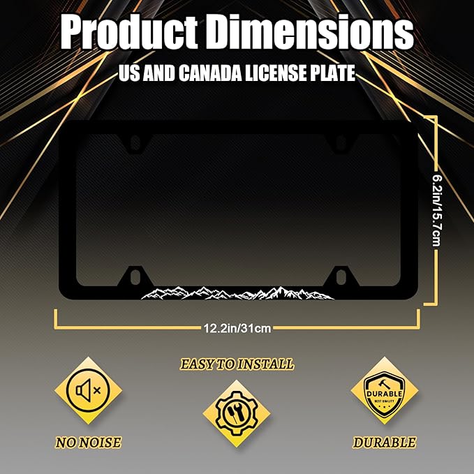 Mountain License Plate Frame Mountain License Plate Holder Stainless Steel - Image 2