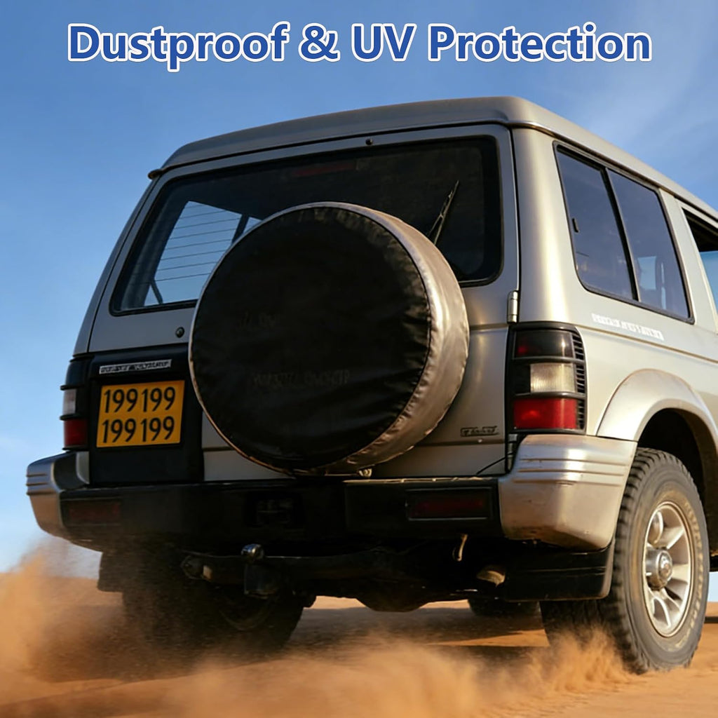 Spare Tire Cover,Waterproof Dust-Proof PVC Leather Tire Covers for Car,Truck,RV,SUV,Camper Trailer Universal,Tough Tire Wheel Soft Cover, Black(for Overall Wheel Diameter 27-29 inch)