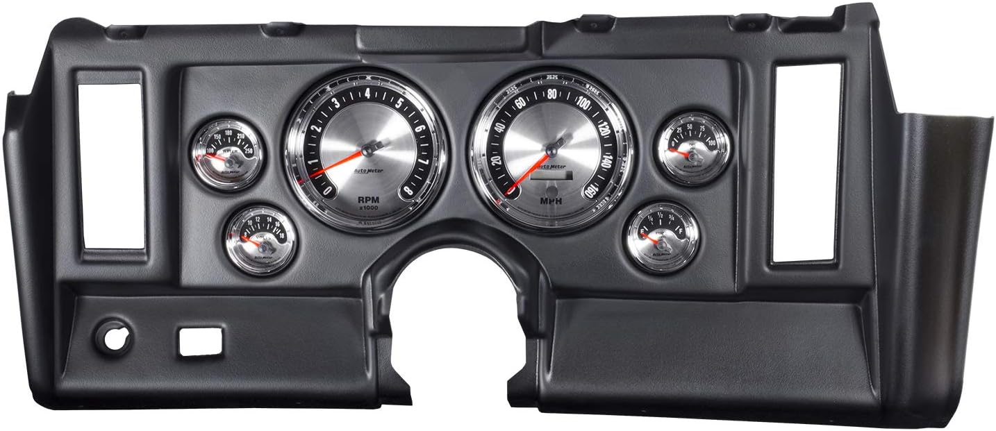 Auto Meter 7021 Complete Dash 6pc Gauge Kit for 1969 Chevy Camaro, Tach/Mph/Fuel/Oilp/Wtmp/Volt, American Muscle