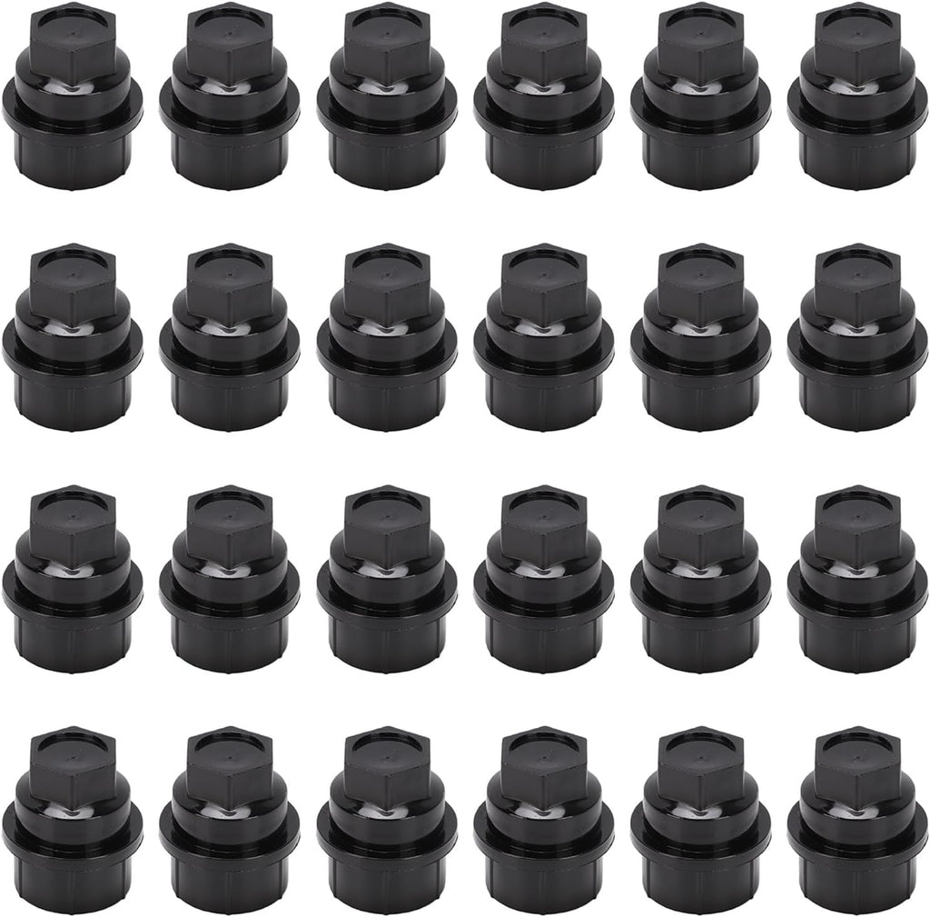 24pcs Wheel Lug Nut Covers, Replacement for 1500 2500 3500, Lug Nut Caps for Chevy CK Series Pickup, Black Plastic Hub Covers 15646250